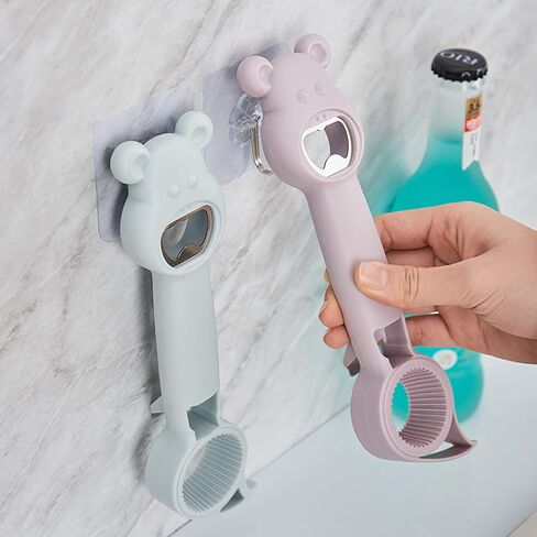 Jar Opener,4 in 1 Multi Function Can Opener Bottle,Multi Kitchen Tool for Jelly Jars,Wine,Beer and other,Bottle Opener to Protect the Nail Use for Children, Elderly and Arthritis Sufferers.(purple) in Saudi Arabia