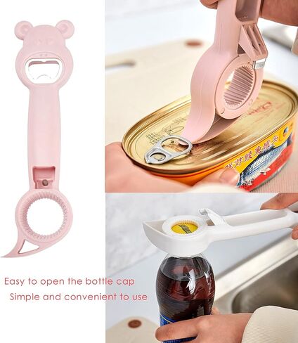 Jar Opener,4 in 1 Multi Function Can Opener Bottle,Multi Kitchen Tool for Jelly Jars,Wine,Beer and other,Bottle Opener to Protect the Nail Use for Children, Elderly and Arthritis Sufferers.(purple) in Saudi Arabia