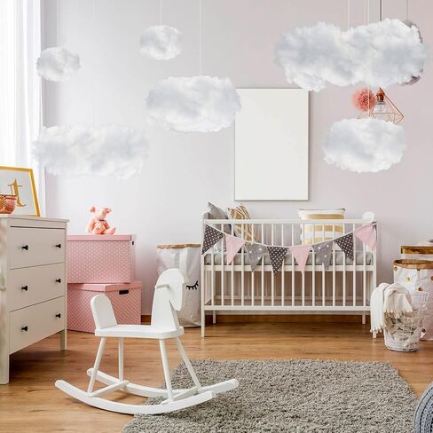 ZAUGONTW الدعائم السحابية الاصطناعية، سحابة ثلاثية الأبعاد مقلدة لديكورات السقف المعلقة، زخارف على شكل سحابة وهمية لديكور غرفة الزفاف وحفلات الزفاف، حجم صغير جدًا in Kuwait