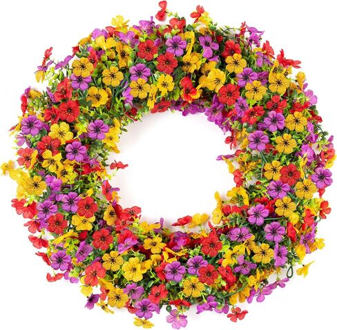 Ammyoo Artificial Flowers Garland Ivy, 4 Pack 5.9 FT Spring Summer Decor UV Resistant Fake Mums Floral Vine Silk Daisy Hanging Flower for Home Garden Wedding Decor Photo Booth Backdrop(Mix) in Kuwait