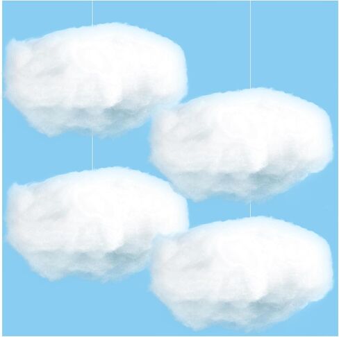 ZAUGONTW الدعائم السحابية الاصطناعية، سحابة ثلاثية الأبعاد مقلدة لديكورات السقف المعلقة، زخارف على شكل سحابة وهمية لديكور غرفة الزفاف وحفلات الزفاف، حجم صغير جدًا in Kuwait