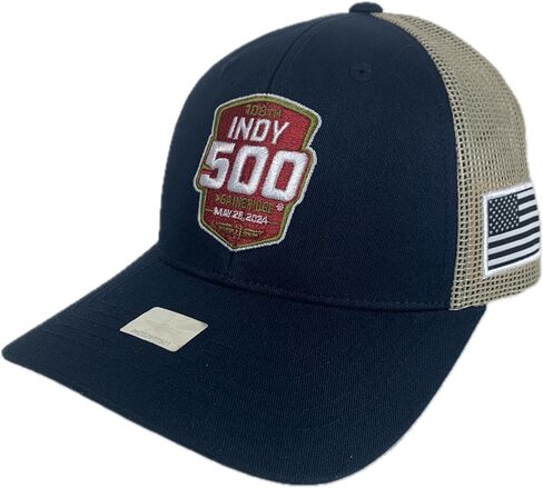108th Running Indianapolis IndyCar 2024 Adult 500 Race 5.26.2024 Snapback Trucker Gold Mesh Blue Hat in Saudi Arabia