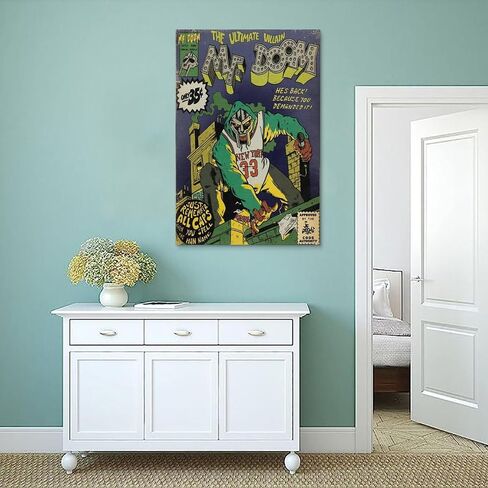 Mf Doom كاريكاتير ملصق فني لغرفة النوم الجمالية قماش الفن جدار ديكور 12x18 بوصة (30x45 سم) in Saudi Arabia
