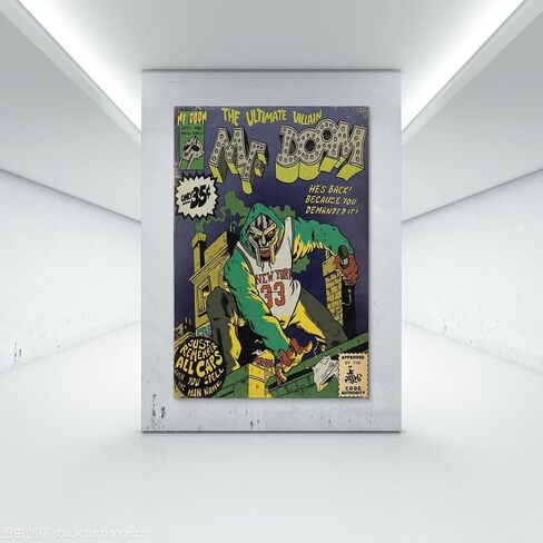 Mf Doom كاريكاتير ملصق فني لغرفة النوم الجمالية قماش الفن جدار ديكور 12x18 بوصة (30x45 سم) in Saudi Arabia