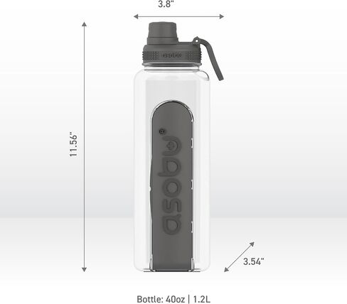 asobu Electrolyte Large Sports Water Bottle with Interchangeable Packet and Pill Storage Compartments Durable Tritan 40oz (Black) in Saudi Arabia