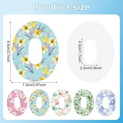 25pcs Adhesive Patch for Dexcom G6, Waterproof Adhesive Overpatches Breathable Sweatproof Sensor Cover Colorful Floral Sensor Tape Sensor Stickers Protector for Dexcom G6 in Saudi Arabia