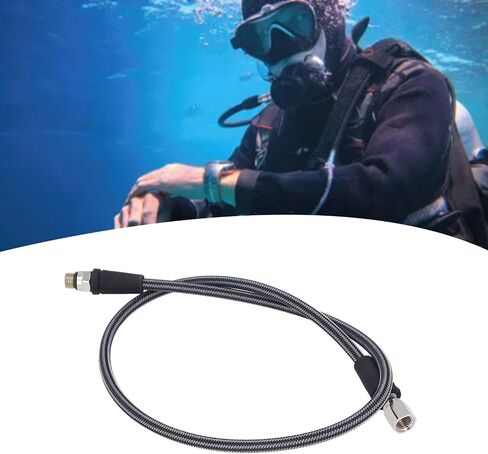 Keenso Professional Carbon Fiber Woven Flexible Safe Scuba Diving High Pressure Hose, Accurately Measure High Pressure, Ideal Diving Accessory in Saudi Arabia