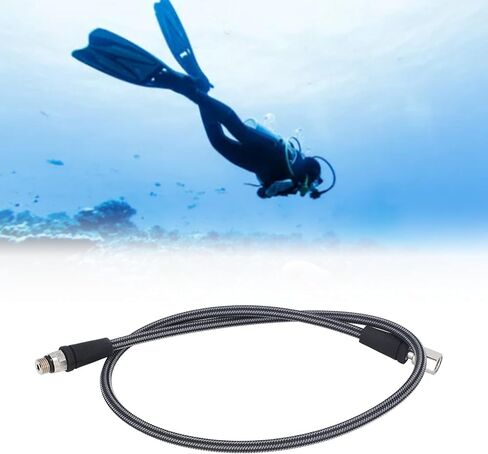 Keenso Professional Carbon Fiber Woven Flexible Safe Scuba Diving High Pressure Hose, Accurately Measure High Pressure, Ideal Diving Accessory in Saudi Arabia