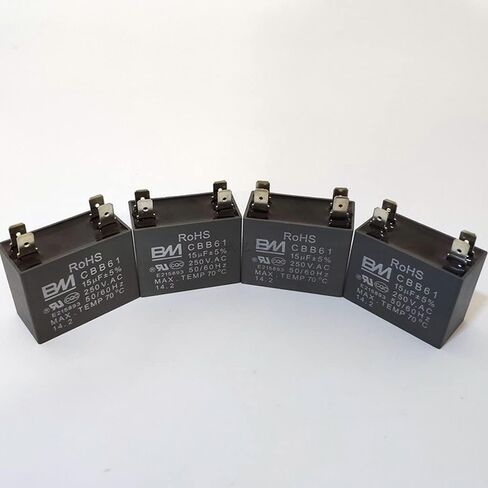 1Pcs CBB61 Capacitor 250VAC 50/60HZ 15UF Dual-Plug Generator Capacitor 15MFD Fit for Ceiling Fan Air Conditioner Washing Machines Micro Water Pumps in Saudi Arabia