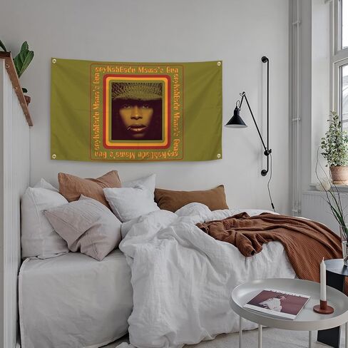 Generic Neo Soul Hip Hop Erykah Rap R & B Music Tapestry 3 × 5FT قاعة الألعاب الفنادق والنوادي غرفة المعيشة in Saudi Arabia