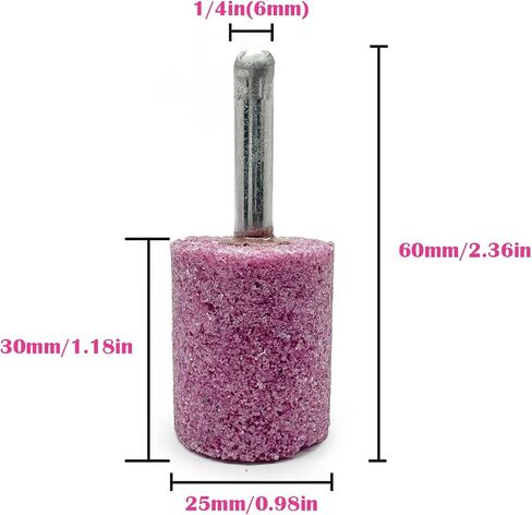 16mm Stone Rotary Grinding Bits with 1/4Inch Shank,Cylindrical Corundum Grinding and Polishing Head for Grinding,Polishing Rotary Tool(4Pcs,Cylindrical) in Saudi Arabia