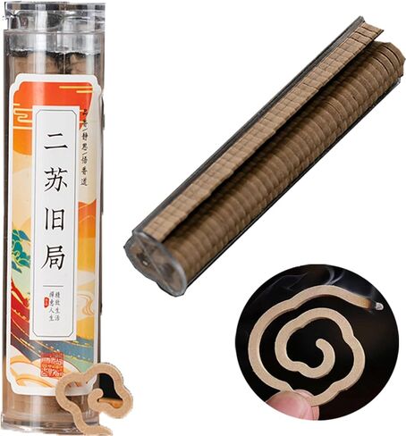 Agarwood Coils Incense (42 PCS) Spiral Incense Coil Incense Holder Burner, Natural Incense Coils Spiral Design for Long-Lasting Fragrance in Kuwait