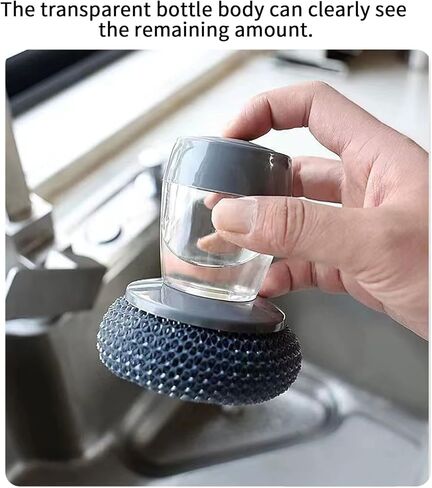 6Pcs Stainless Steel Wool Scrubber and One Steel Wool Scrubber Handle can Add Detergent，Pressing can Release Liquid，Cleaning Brush and Wire Brush for Dishes, Pots, Pans, Grills, Sink in Saudi Arabia