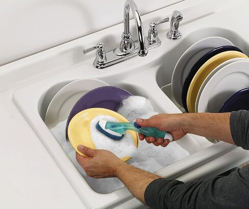 Scotch-Brite Non-Stratch Dishwand, Scrubber for Cleaning Kitchen, Bathroom, and Household, Non-Scratch Dish Scrubber Safe for Non-Stick Cookware,( Pack of 4) in Saudi Arabia