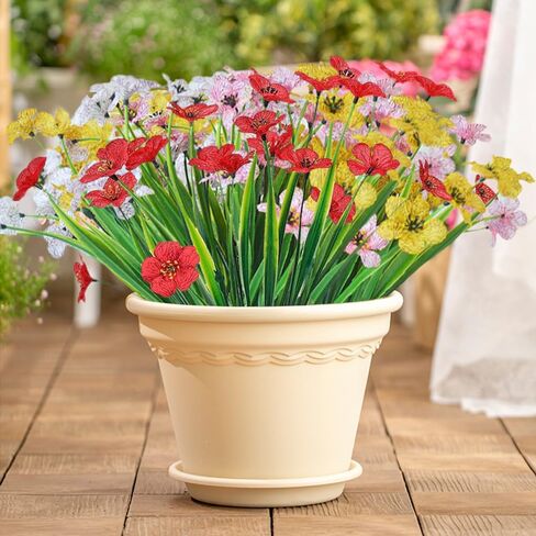 WEISPARK الزهور الاصطناعية للخارج، 20 حزمة من النباتات البلاستيكية الصناعية الملونة المقاومة للأشعة فوق البنفسجية الأوكالبتوس زهور الحرير المزيفة بوسطن سرخس الخضرة لممر الزفاف خارج المنزل الداخلي ديكور الفناء in Kuwait