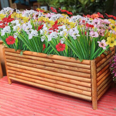 WEISPARK الزهور الاصطناعية للخارج، 20 حزمة من النباتات البلاستيكية الصناعية الملونة المقاومة للأشعة فوق البنفسجية الأوكالبتوس زهور الحرير المزيفة بوسطن سرخس الخضرة لممر الزفاف خارج المنزل الداخلي ديكور الفناء in Kuwait