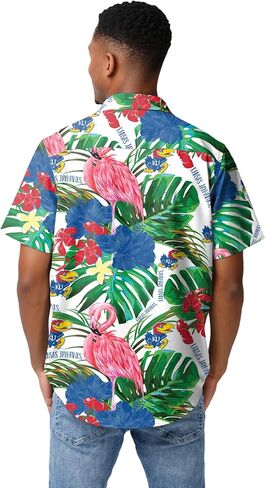 FOCO Men's NCAA College Team Logo Floral Aloha Tropical Button Up Shirt in Saudi Arabia