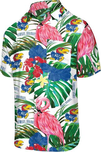FOCO Men's NCAA College Team Logo Floral Aloha Tropical Button Up Shirt in Saudi Arabia