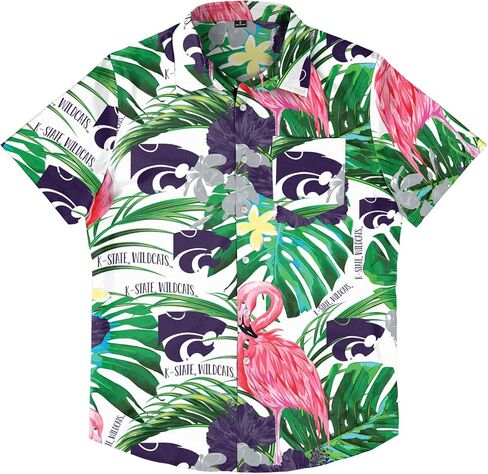 FOCO Men's NCAA College Team Logo Floral Aloha Tropical Button Up Shirt in Saudi Arabia