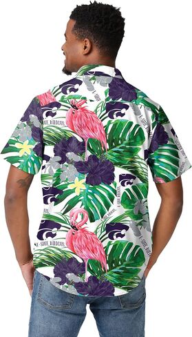 FOCO Men's NCAA College Team Logo Floral Aloha Tropical Button Up Shirt in Saudi Arabia