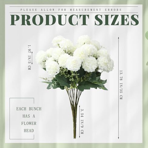 5 Bundle Wedding Hydrangea Silk Flower 50 Heads White Faux Artificial for Decoration White Flowers for Centerpieces Home Table Floral Decor DIY in Saudi Arabia