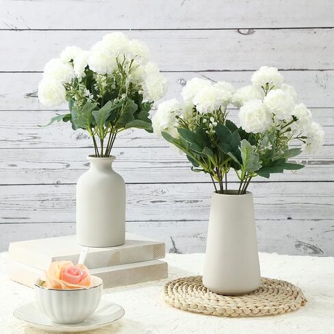 5 Bundle Wedding Hydrangea Silk Flower 50 Heads White Faux Artificial for Decoration White Flowers for Centerpieces Home Table Floral Decor DIY in Saudi Arabia