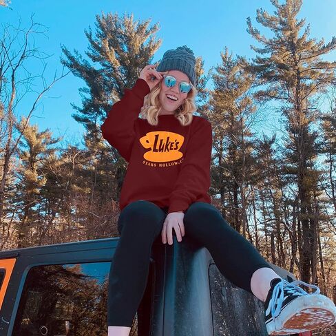 DUTUT Luke's Diner Sweatshirt Women Thin Lightweight Shirt Funny Graphic Long Sleeve Stars Hollow Pullover Coffee Tops in Saudi Arabia