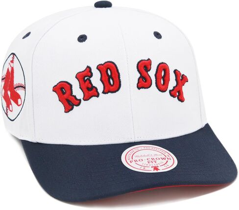 Mitchell & Ness Boston Red Sox Cooperstown MLB Evergreen Pro Snapback Hat Cap - White in Saudi Arabia