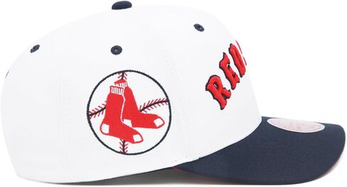 Mitchell & Ness Boston Red Sox Cooperstown MLB Evergreen Pro Snapback Hat Cap - White in Saudi Arabia