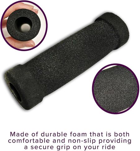 AlveyTech Black 5-1/4" Universal Handlebar Foam Grips - for The Pride Victory ES 10, Mobility Scooter, Electric Scooters, Wheelchair, E-Bikes Hand Grip Set, Mini Dirt Bike, fits Any 7/8" Handle Bar in Saudi Arabia
