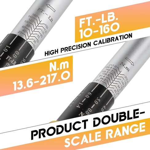 1/2-Inch Drive Click Torque Wrench 3 Pcs Set, 1/2 Torque Wrench 10-150FT-LB/13.6-203.4N.m, Torque Wrench 1/2 Drive with 1/2'' Extension Bar and 1/2''to 3/8'' Adaptor in Saudi Arabia