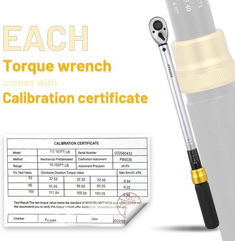 1/2-Inch Drive Click Torque Wrench 3 Pcs Set, 1/2 Torque Wrench 10-150FT-LB/13.6-203.4N.m, Torque Wrench 1/2 Drive with 1/2'' Extension Bar and 1/2''to 3/8'' Adaptor in Saudi Arabia