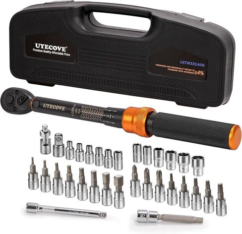 1/2-Inch Drive Click Torque Wrench 3 Pcs Set, 1/2 Torque Wrench 10-150FT-LB/13.6-203.4N.m, Torque Wrench 1/2 Drive with 1/2'' Extension Bar and 1/2''to 3/8'' Adaptor in Saudi Arabia