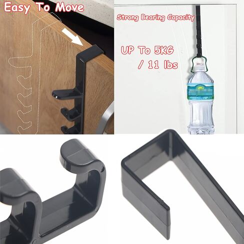 2 Pack Over The Door Hooks Purse Hanger 5 Hooks Door Hanger Over The Door Towel Rack for Coats, Scarf,Hats, Robes, Shirts, Belts, Bags, Towels, Closet and Bathroom (Black) in Saudi Arabia