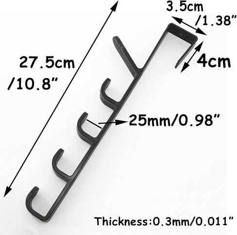 2 Pack Over The Door Hooks Purse Hanger 5 Hooks Door Hanger Over The Door Towel Rack for Coats, Scarf,Hats, Robes, Shirts, Belts, Bags, Towels, Closet and Bathroom (Black) in Saudi Arabia