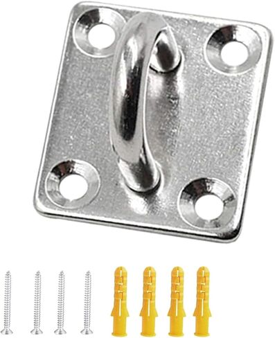 304 Stainless Steel Ceiling Hooks M5 (Rhombus) Heavy Duty Pad Eye Plate Staple Ring Hook Loop U-Shaped Sail Shade Hardware10 PCS in Kuwait