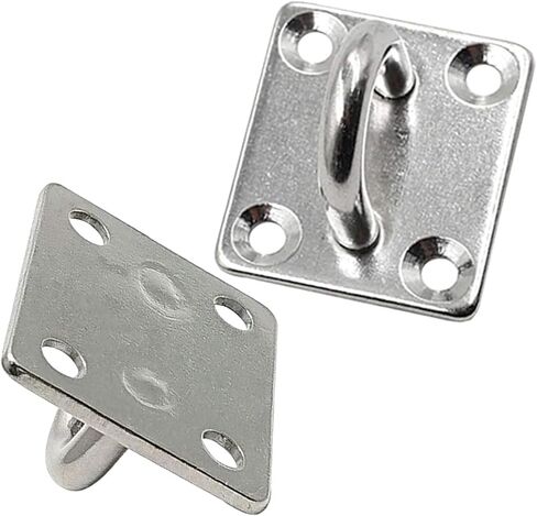 304 Stainless Steel Ceiling Hooks M5 (Rhombus) Heavy Duty Pad Eye Plate Staple Ring Hook Loop U-Shaped Sail Shade Hardware10 PCS in Kuwait