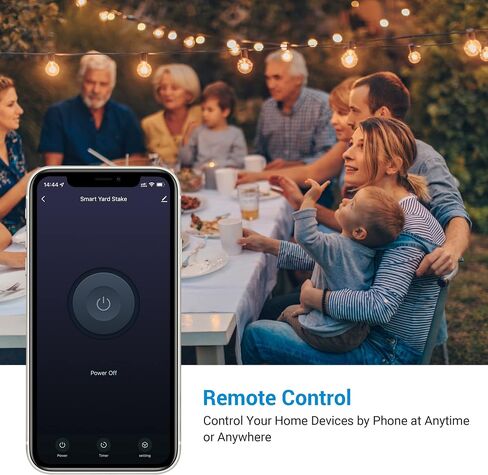 DEWENWILS WiFi Outdoor Outlet Timer, Smart Yard Stake Plug with 6 Outlets, Remote& Voice Control, Waterproof Power Stake Timer with 6Ft Cord, Alexa& Google Assistant Compatible, 1875W/15A, FCC Listed in Saudi Arabia