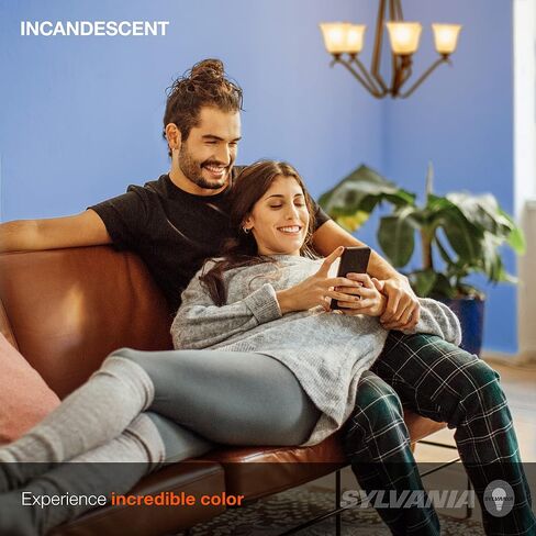 SYLVANIA Double Life Incandescent Light Bulb, B10, 25W, 150 Lumens, 2850K, Candelabra Base, Clear, Soft White - 4 Pack (13306) in Saudi Arabia