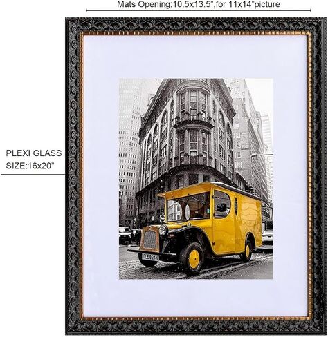 French Ornate Wood Wall Picture Frame - Antique White, 20" x 24" with Plexiglass & Backing Board in Saudi Arabia