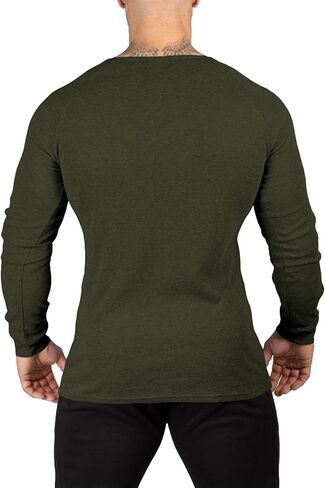 Muscle Cmdr Men's Lightweigt Waffle Henley Shirt Regular Fit Long&Short Sleeve Casual 3 Buton Placket Underwear in Saudi Arabia