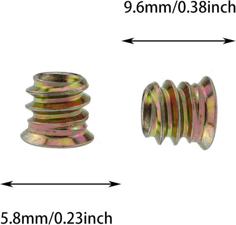 50pcs M6x10 Threaded Inserts for Wood Nutsert Furniture Screw-in Nut, Wood Hex Drive Threaded Wood Inserts in Saudi Arabia