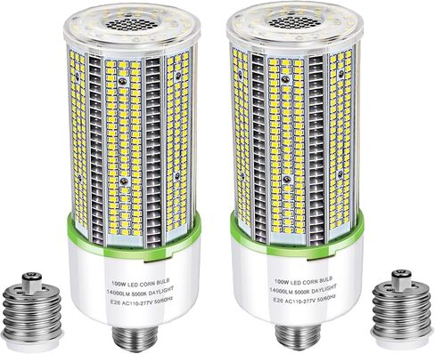 2-Pack 80W LED Corn Bulbs,E26/ E39 Base LED Light,5000K Daylight,LED Replacement Metal Halide HID CFL for Commercial Industrial Lighting Warehouse High Bay Light Fixture Garage Workshop in Saudi Arabia