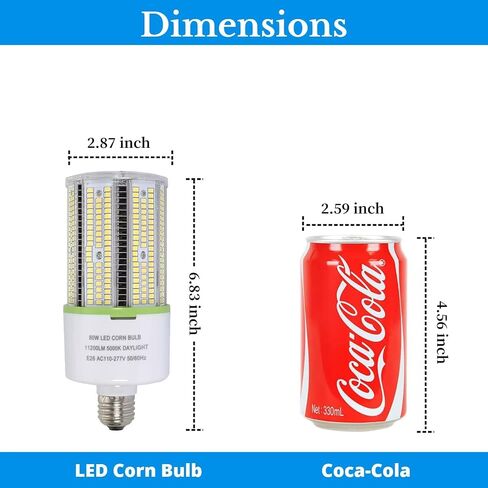 2-Pack 80W LED Corn Bulbs,E26/ E39 Base LED Light,5000K Daylight,LED Replacement Metal Halide HID CFL for Commercial Industrial Lighting Warehouse High Bay Light Fixture Garage Workshop in Saudi Arabia