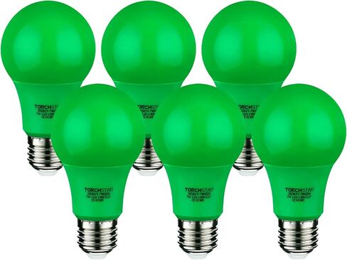 TORCHSTAR LED A19 Yellow Bulbs, 8W (40W Equivalent) Light Bulb, E26/E27 Base, Outdoor Bug Free Lights for Porch, Patio, Backyard, Entry Way, Pack of 6 in Saudi Arabia
