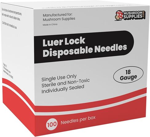 إبر لور لوك من مشروم سابلايز، متعددة الأغراض، للاستخدام الفردي، معقمة وغير سامة، مانعة للتسرب، قياس 18، 100 عبوة in Kuwait