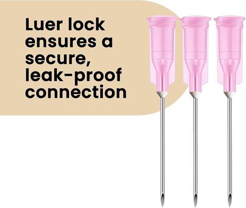 إبر لور لوك من مشروم سابلايز، متعددة الأغراض، للاستخدام الفردي، معقمة وغير سامة، مانعة للتسرب، قياس 18، 100 عبوة in Kuwait