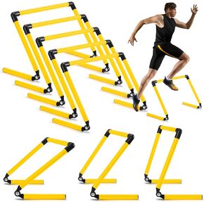 8 Pcs Adjustable Speed Training Hurdles 6" 9" 12" Speed Hurdles Agility Hurdles Jumping Speed Training Fitness Equipment Plyometric Hurdle for Athletes Soccer Basketball Track Field