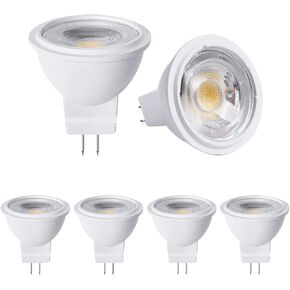 Bonlux MR11 LED Bulb 3W 12V AC/DC Low Voltage LED Spotlights,GU4 Bi-Pin Base 25W Halogen Equivalent 270lm for Landscape Accent Recessed Track Lights and Fiber Optics (Warm White 3000K, 6-Pack)
