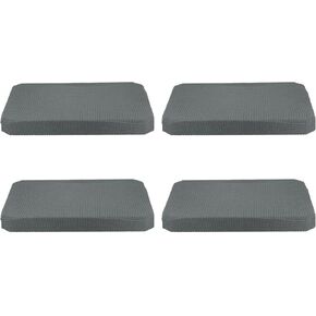 PATIKIL Chair Seat Covers Rectangle, 4 Pack Washable Dining Chair Covers Removable Dining Protector Slipcovers for Home Kitchen Party, Light Grey